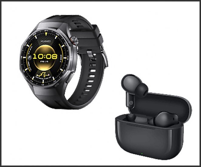 HUAWEI Watch GT6 Pro Smartwatch Fluorelastomerarmband, 140-210 mm - gratis dazu: HUAWEI FreeBuds SE 4 ANC