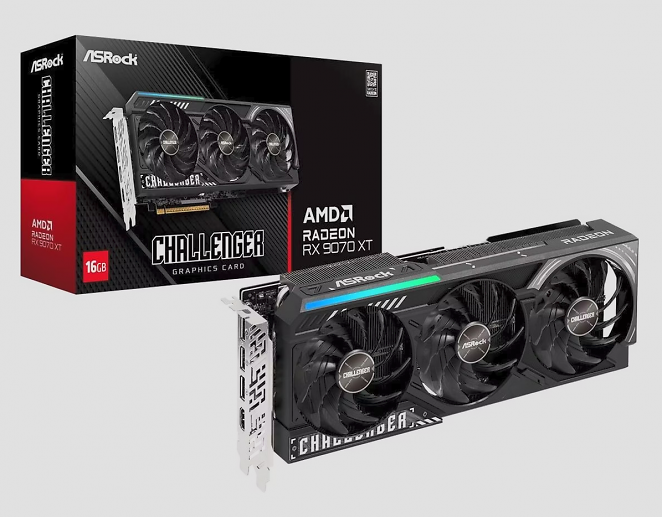ASRock Radeon RX 9070 XT Challenger 16GB, RX9070XT CL 16G, 16GB GDDR6, HDMI, 3x DP