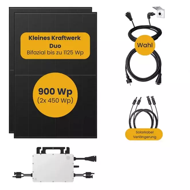 PCGH Deal:Kleines Kraftwerk Duo Komplettpaket mit optionaler Halterung (900Wp+) Bifazial
