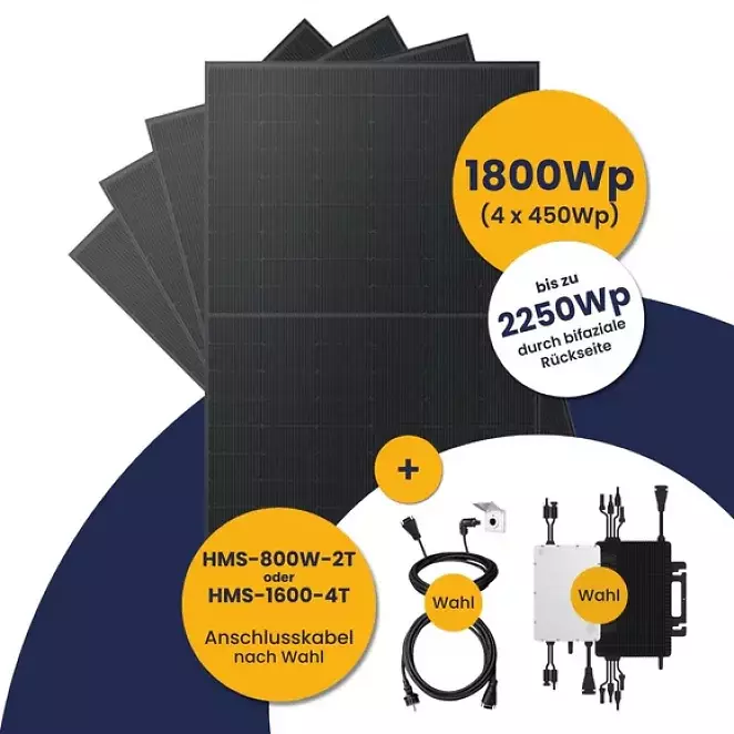 PCGH Deal:Kleines Kraftwerk Quattro Komplettpaket mit optionaler Halterung (1800Wp+) Bifazial
