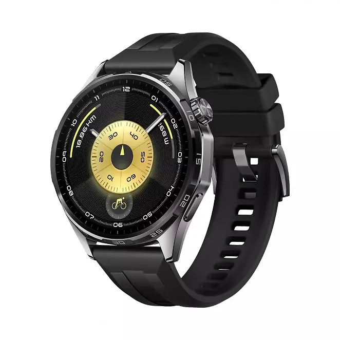 HUAWEI Watch GT6 46 Smartwatch Fluorelastomerarmband, 140-210 mm, Schwarz