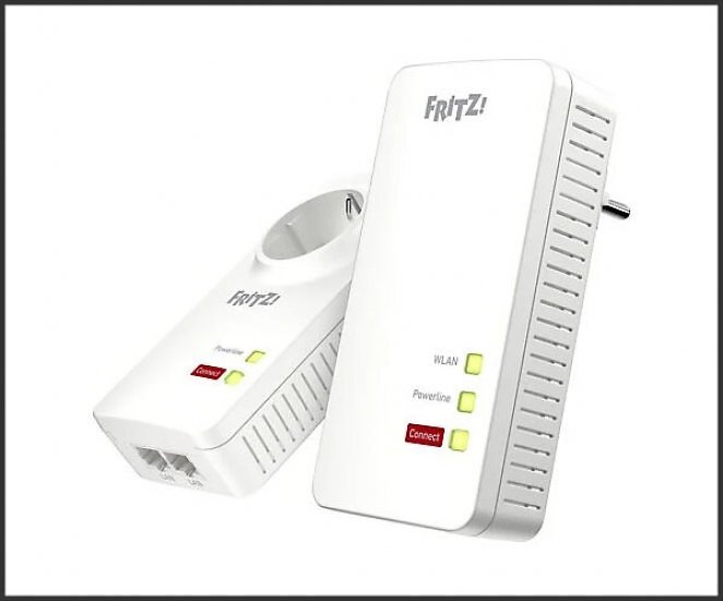 AVM FRITZ!Powerline 1260 WLAN Set Gigabit-Adapter 1200 Mbit/s Kabellos und Kabelgebunden