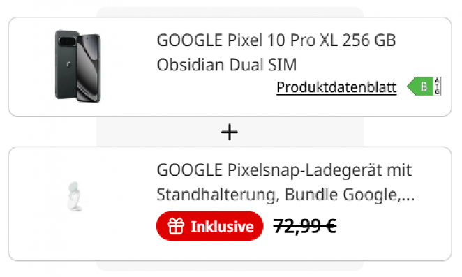 Google Pixel 10 Pro XL + Qi-Ladestation Pixelsnap