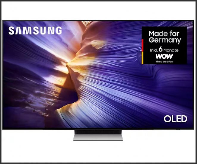 SAMSUNG GQ55S90FAE OLED-Fernseher HDR+, Dolby Atmos & AI Sound, Gaming Hub, Upscaling Pro, bis zu 144Hz