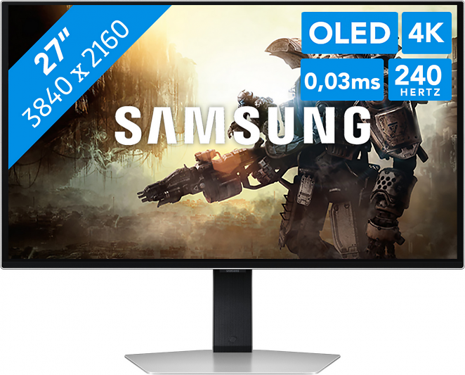 Samsung Odyssey OLED G8 G81SF, 27 Zoll, 3.840 × 2.160, OLED, 240 Hz, VESA DisplayHDR True Black 400 etc.
