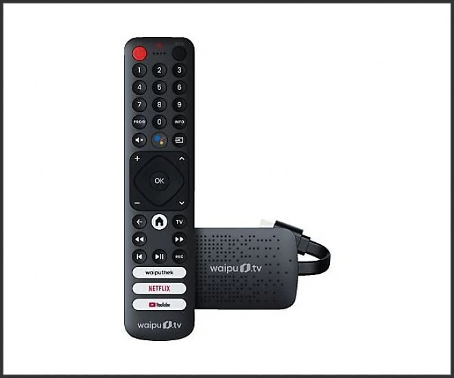 WAIPU.TV 4K Stick + Fernbedienung Streaming Stick, Schwarz