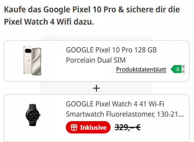 Google Pixel 10 Pro + Gratis Pixel Watch 4