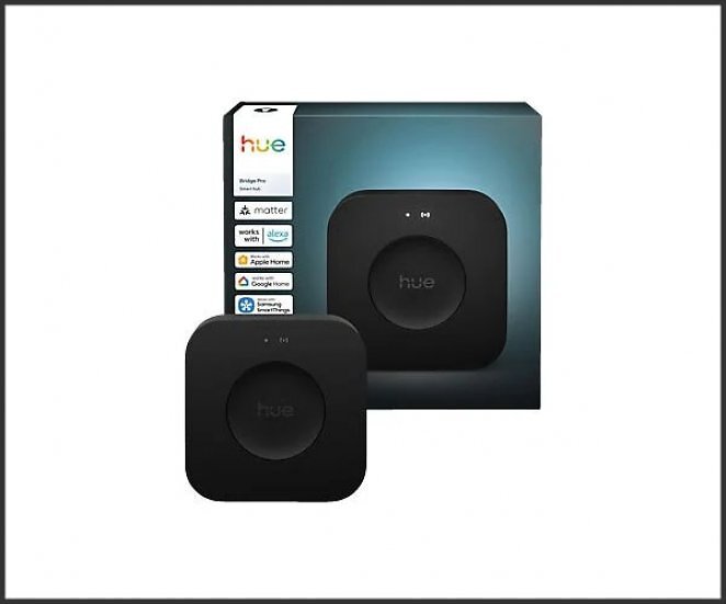 PHILIPS Hue Bridge Pro, Smarter Hub für Beleuchtung, Kabellos, Unterstützt 150+ Lampen und 50+ Zubehörteile, Bridge, Schwarz