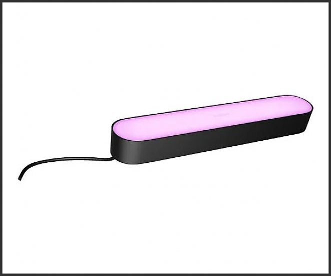 PHILIPS Hue White and Color Ambiance Play Lightbar Einzelpack, dimmbar, bis zu 16 Millionen Farben, schwarze LED Tischleuchte mehrfarbig, warmweiß, kaltweiß