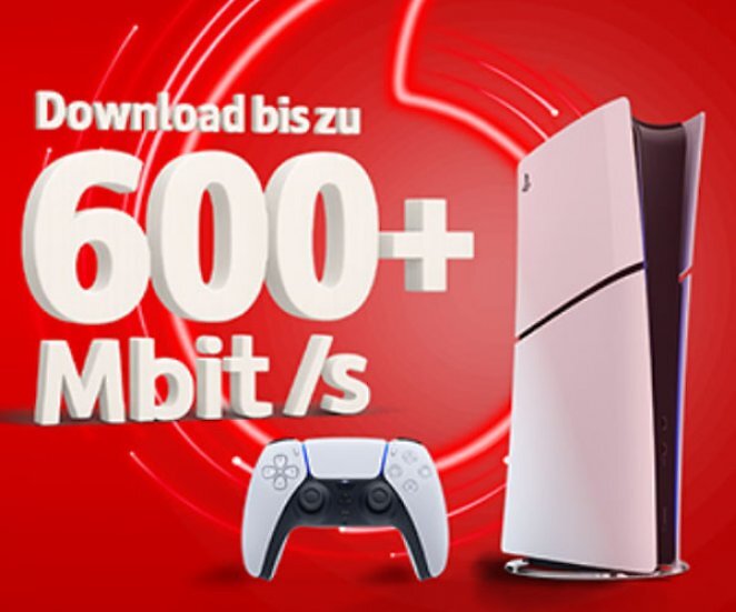 Vodafone GigaZuhause 600 Kabel Plus inklusive PS5 Digital Edition mit 1 Controller