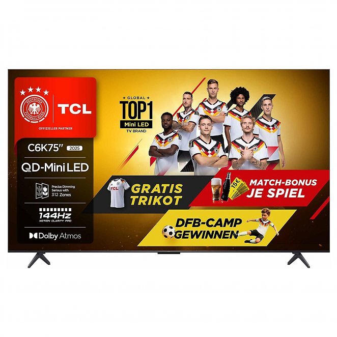 TCL 75C6K QD-Mini LED TV (Flat, 75 Zoll / 191 cm)