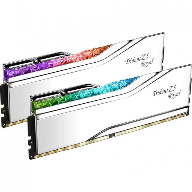 G.Skill Trident Z5 Royal F5-6400J3239G32GX2-TR5S, 2× 32 GiByte, DDR5-6400, 32-39-39-102, 1,40 Volt