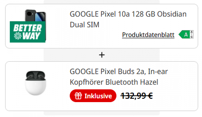 Google Pixel 10a + Gratis Google Pixel Buds 2a