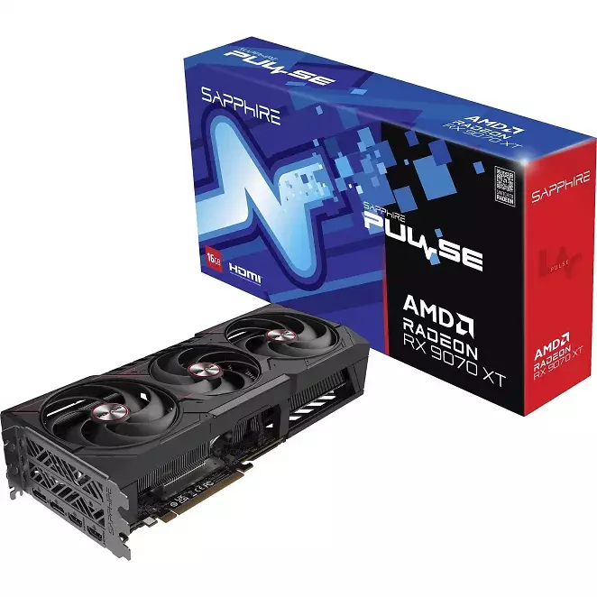 Sapphire Pulse Radeon RX 9070 XT, 16GB GDDR6, 2x HDMI, 2x DP, lite retail