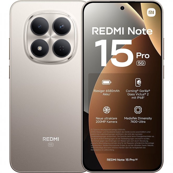 Xiaomi Redmi Note 15 Pro 5G mit 256 GiByte Speicher