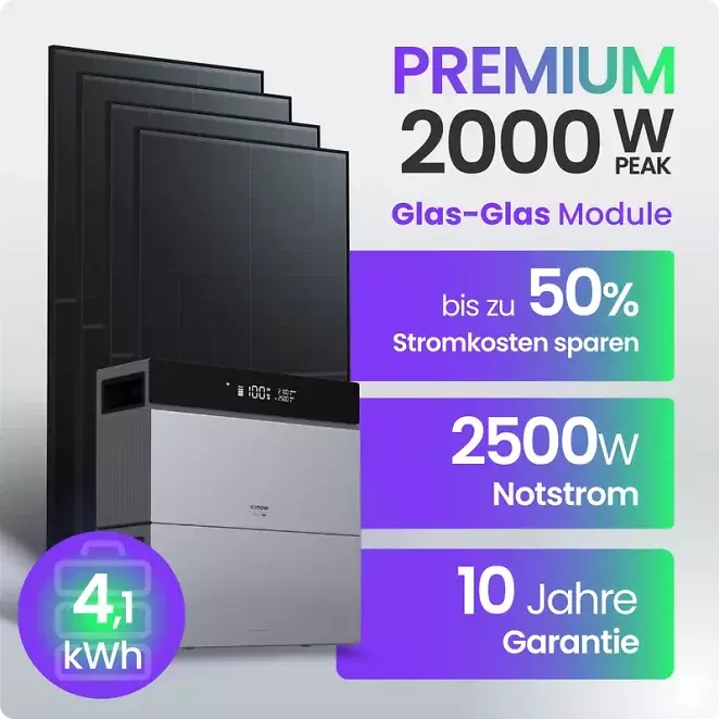 Tepto 2000W Balkonkraftwerk Premium mit Tuya Conow Pro 4,1kWh Speicher