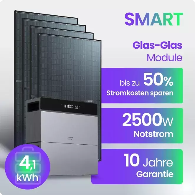 Tepto 1860W Balkonkraftwerk Smart mit Tuya Conow 4kWh Speicher + Gratis Smart Meter