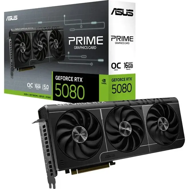 ASUS Prime GeForce RTX 5080 EVO OC, PRIME-RTX5080-O16G-EVO, 16GB GDDR7, HDMI, 3x DP