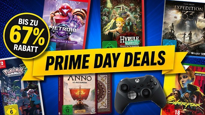 DIe besten Gaming-Deals am Prime Day für Switch 2, PS5, Xbox und PC