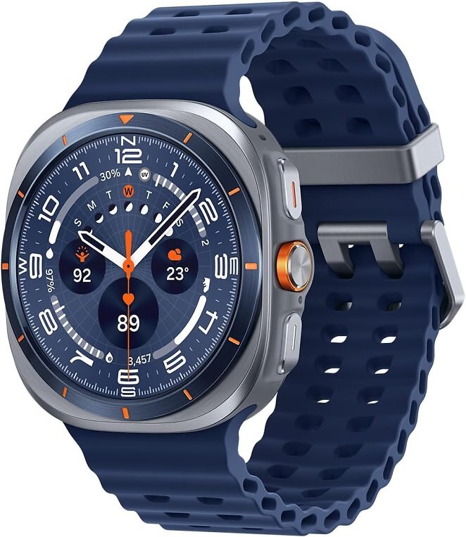 Samsung Galaxy Watch Ultra (2025) Smartwatch mit Galaxy AI, Fitness-Uhr, Marine Band, Titan-Gehäuse, Schnellbutton, Dual-GPS, 64 GB Speicher