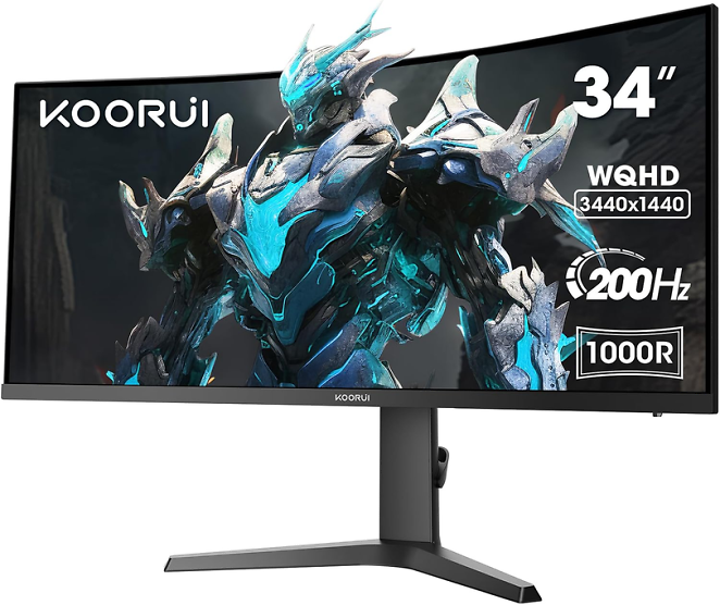 Koorui 34E6UC, 34 Zoll, 3.440 × 1.440, VA, 200 Hz, VESA DisplayHDR 400, Curved