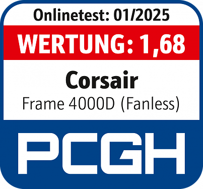 Gesamtnote von 1,68 mit dem Gehäuse-Wertungssystem der PCGH-Ausgabe 07/2023 - 2025/01/PCGH_Wertungsaward_online_Corsair_0125-pcgh.png