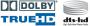 Logos der beiden HD-Tonformate DTS-HD und Dolby-TrueHD.