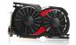 Yeston Radeon HD 7970: Nach Augenmaß beurteilt handelt es sich um zwei 120-mm-Lüfter mit 18 Blättern im Design von Schaufelrädern in Turbofan-Triebwerken bei Flugzeugen. Die zwei Lüfter sitzen auf Aluminiumlamellen, die von einem Kupferblock mit sechs Heatpipes gespeist werden. 