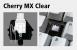 Cherry MX CLEAR: Typ: Taktil / Akustisches Feedback: Nein / Auslöseweg: 2 mm / Anschlagsweg: 4 mm / Aktivierungsdruck: 55 g / Eigenschaften: Vom subjektiven Tippgefühl her wird der Schalter oft als die "steifere" Version der MX Brown mit einer etwas stärker ausgeprägten taktilen Rückmeldung bezeichnet.