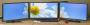 Kombination aus drei Sharp Ultra-HD-Monitoren
