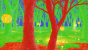 Berechnungsstufen mit Variable Rate Shading: Rote Bereiche werden pro Pixel berechnet, grüne, gelbe und blaue Bereiche in zunehmend größeren Blöcken zusammengefasst.