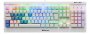 Die Skiller SGK3 White wird zusammen mit dem Tastenkappenset SAC14 ausgeliefert, das 14 blaue PBT-Tasten mit Double-Shot-Beschriftung beinhaltet.