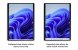 Links reduzierter Anzeigenmodus der Taskleiste auf Touchscreen-PCs in Windows 11 Version 22H2 und rechts gewohnte Darstellung via Swipe vom Bildschirmrand.