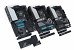 Nachdem Asus vom Z690 Hero (rechts) zum Z790 Hero im Prinzip nur den I/O-Hub und ein paar USB-Ports am I/O-Panel änderte, erhält das nominell kleine Update Z790 Dark Hero ein komplettes Redesign der unteren Platinenhälfte sowie neue Kühlkörper. Letztere erledigen ihre Arbeit trotz (oder gerade wegen) der weniger feinen Struktur einen Tick besser, beanspruchen aber weiterhin viel Platz.
