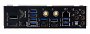 Das I/O-Panel des Biostar X870E Valkyrie.