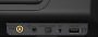 Die typischen Anschlussmöglichkeiten eines Bluetooth-Lautsprechers v. l. n. r. (hier am Beispiel des Sony SRS-BTX300): Ladeanschluss, Aux-in und USB. Bei diesem Gerät gibt es auch noch in der Mitte einen Schalter zum Aktivieren des Pairing-Vorgangs.