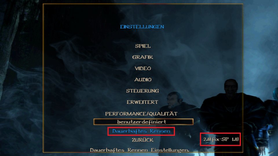 Die Versionsnummer und das Systempack Update sind immer unten rechts im Hauptmenü zu erkennen. Über Ninja installierte Mods wie <i>Dauerhaftes Rennen</i> können manchmal auch im Einstellungsmenü angepasst werden.