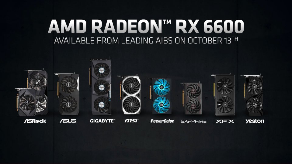 AMD Radeon RX 6600: In diversen Farben und Formen ab dem 13. Oktober im Handel.