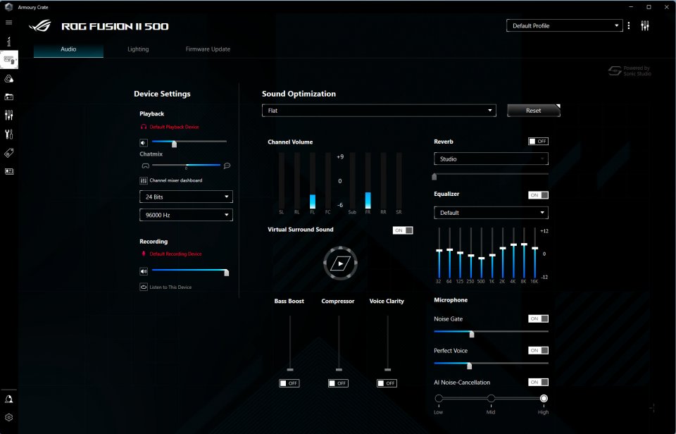 Asus ROG Fusion II 500 - Armoury Crate / Sonic Studio.