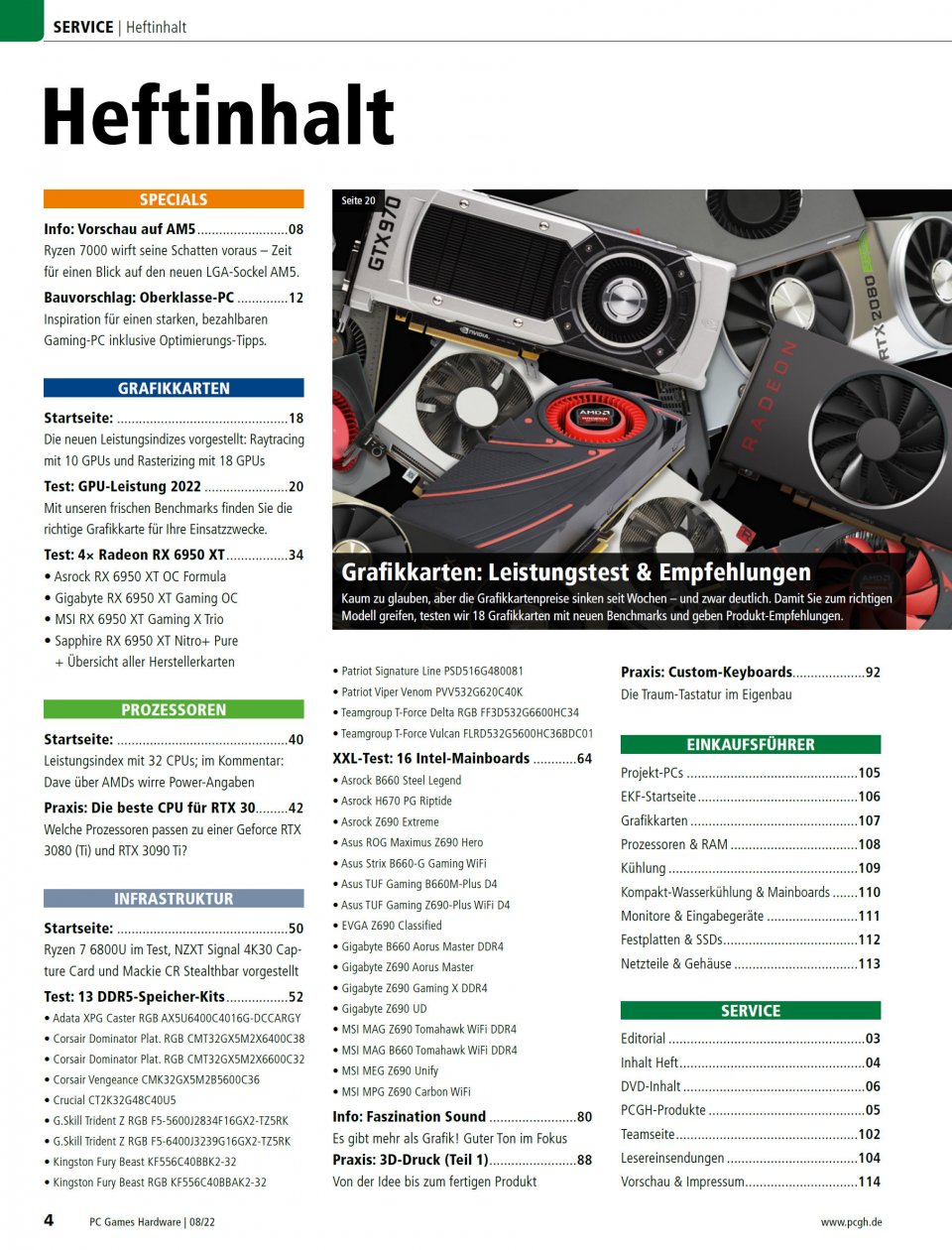 Hier finden Sie den vollständigen Heftinhalt der PCGH-Ausgabe 08/2022 #262.