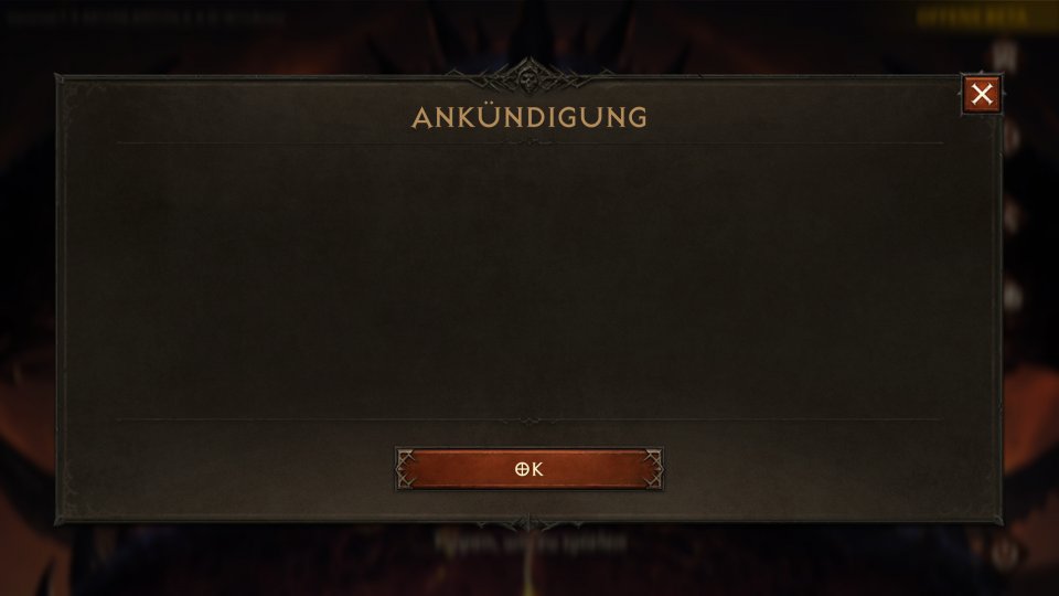 Diablo Immortal: Ein hilfreicher Hinweis. Die nicht überspringbare Ankündigung präsentiert sich seit Release auf allen Plattformen als Aushängeschild vor dem eigentlichen Spielstart und ist inhaltlich durchaus ausbaufähig.
