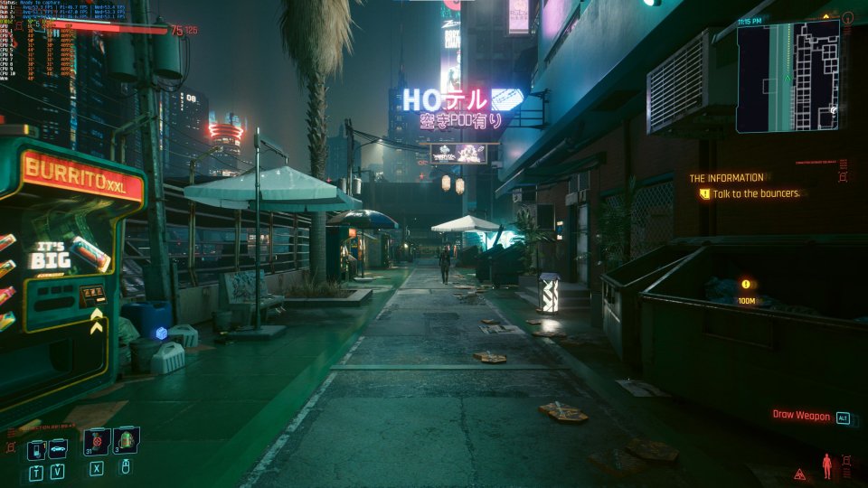 Unser Cyberpunk-'Redlight-Alley'-Benchmark dient der Leistungseinstufung der Karten.