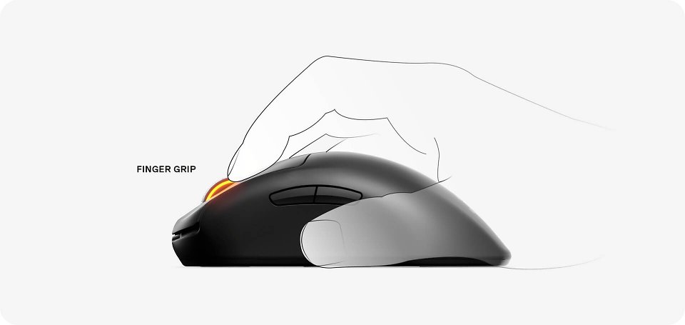 Beim <strong>Fingertip-Grip</strong>, der häufig bei kleinen Mäusen zum Einsatz kommt, entsteht nur an den Fingerspitzen Kontakt mit der Gaming-Maus.