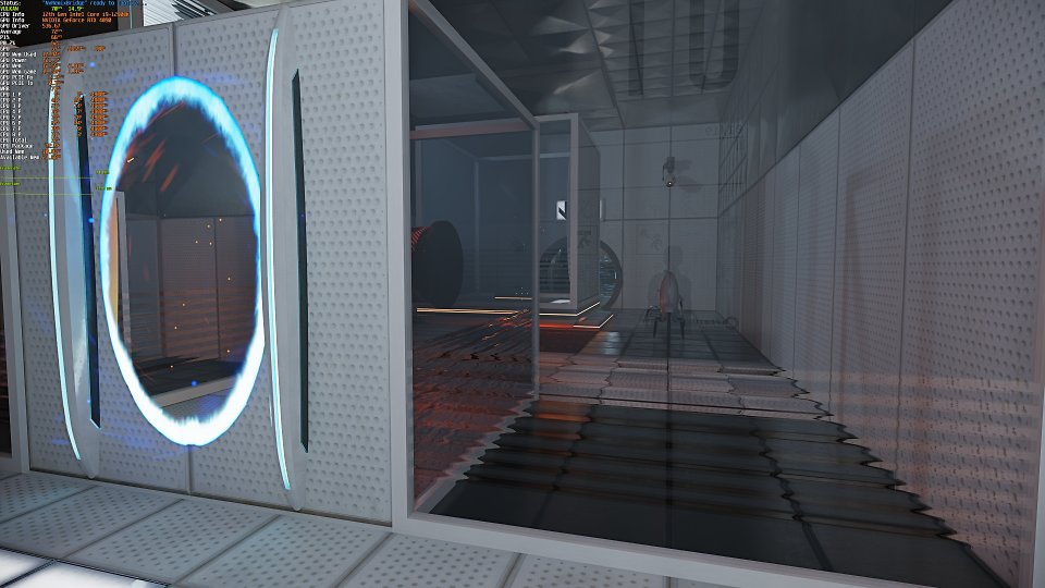 Das Pathtracing-Schmankerl Portal RTX ist extrem anspruchsvoll, daran hat auch das neue Prelude-Chapter wenig geändert. Bei hohen Auflösungen streicht selbst eine RTX 4090 mit Frame Generation die Segel, 70 Fps - inklusive generierter Frames(!) - fühlen sich nicht sonderlich geschmeidig an.<br><br>Mit DLSS Performance und Frame Generation kommt die RTX 4090 indes auf saubere 100-120 Fps. Dies ist auch mit Frame Generation genehm.