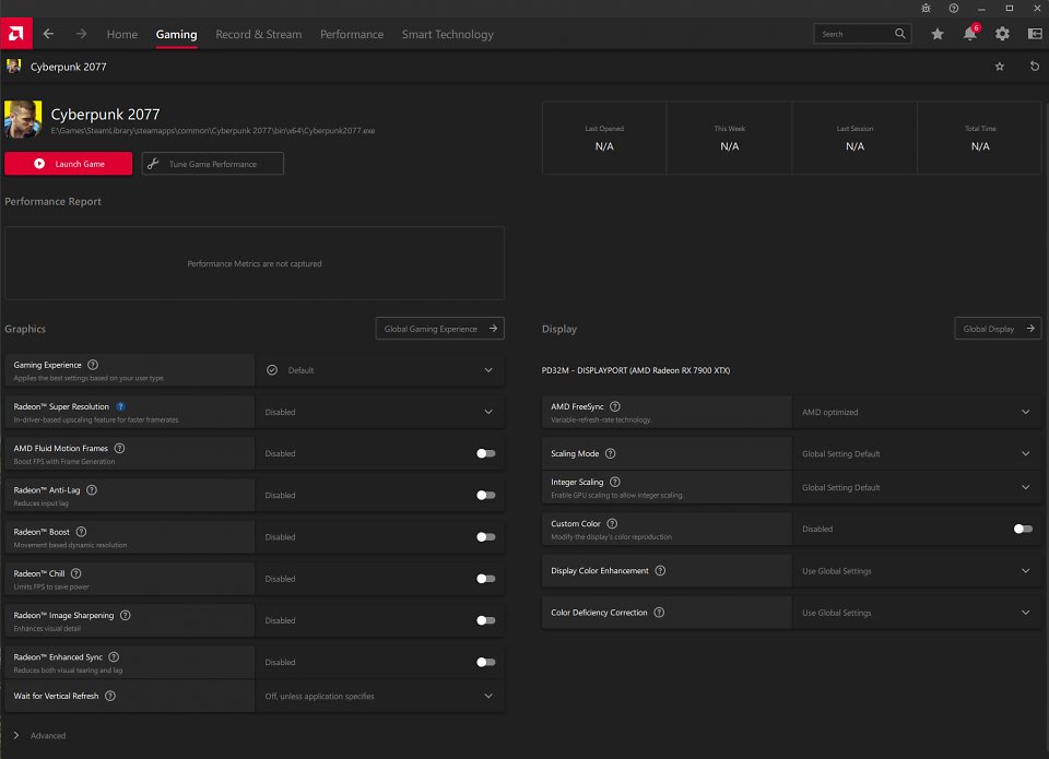 Mit dem Default- respektive Standard-Profil sollten sämtliche Einstellungen für die Treiber-Features deaktiviert, Hardware wie ein hochfrequenter Freesync-Monitor aber unterstützt und zugeschaltet sein.