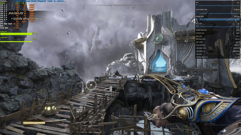 Immortals of Aveum mit FSR 3 - Es gibt Probleme beim Auslesen der Mess-Daten. Tools wie CapframeX zeichnen die Frametimes auf, BEVOR(!) diese durch FSR 3 aneinander angepasst respektive 'gepaced' wurden.<br><br>Nicht die Messwerte an sind nicht inkorrekt, sie wurden allerdings für FSR 3 an inkorrekter Stelle aufgegriffen.<br><br>Auf die Durchschnitts-Fps hat dies keine Auswirkungen, diese sind korrekt. Wohl aber auf die Frametimes und die Percentile: Diese bilden die Berechnungs- und Generierungszeiten ab, nicht aber, wie die berechnete und erzeugte Frames aneinander angeglichen und erst darauf an Ihr Display gereicht werden. Die Werte spiegeln also nicht das wider, was FSR 3 tatsächlich ausgibt.