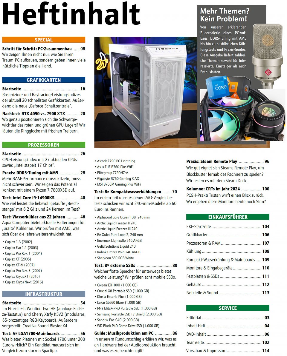 In unserem <strong>Inhaltsverzeichnis </strong>sind wie immer alle größeren Themen und Artikel unseres Hefts übersichtlich aufgelistet.