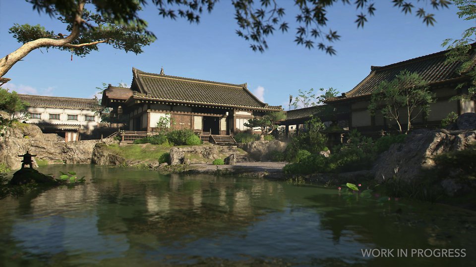 Die Spiegelungen sind schick, insbesondere jene auf größeren Wasseroberflächen. Bei diesen handelt sich allerdings auch in Assassin's Creed Shadows um Screen Space Reflections - zumindest ohne zusätzlichen Support durch Dritthersteller (etwa Nvidias RTX) oder 'versteckte' Grafik-Settings (für die nun offizielle PS5-Pro?). Sie wirken gegenüber den Vorgängern allerdings sauberer und feiner gefiltert.