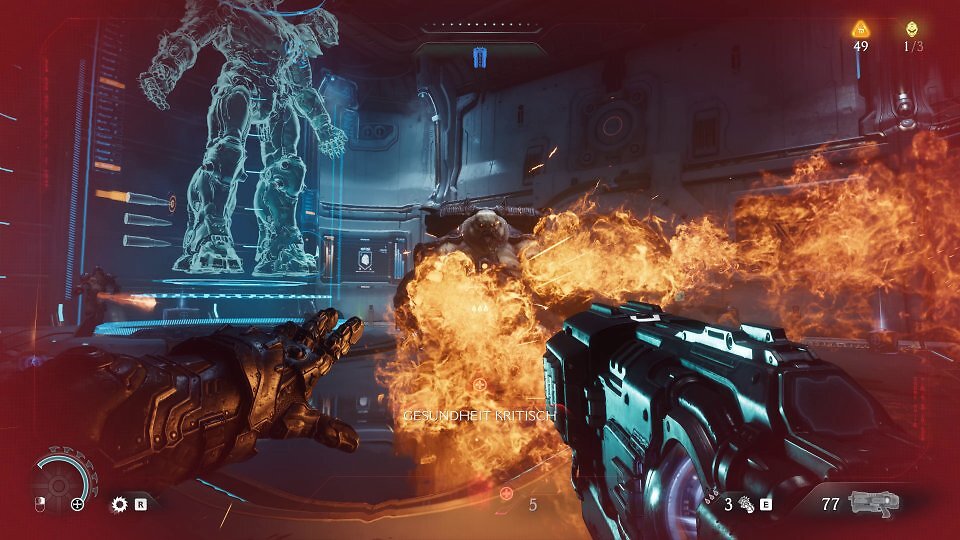Während das Gameplay in The Dark Ages etwas bodenständiger und gewichtiger ausfällt, der schwer gepanzerte Slayer etwas weniger losgelöst durch die Level fliegt, als in Doom Eternal, ist Doom: The Dark Ages noch immer ein schneller, extrem flüssiger Shooter, bei dem es auf geschickte, präzise Eingaben ankommt. Ein Schildwurf lähmt etwa dicke Brocken.