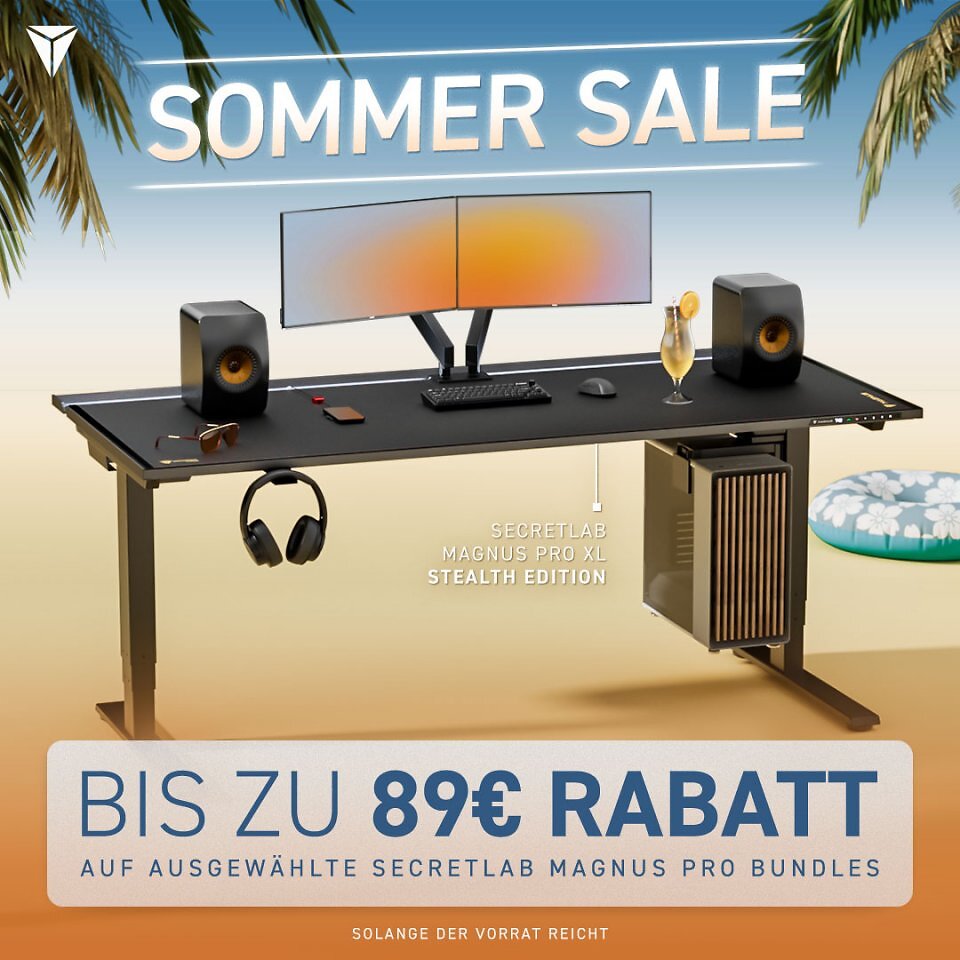 Auf die Gaming-Schreibtische MAGNUS/MAGNUS Pro gibt es bis zu 89 Euro Rabatt.